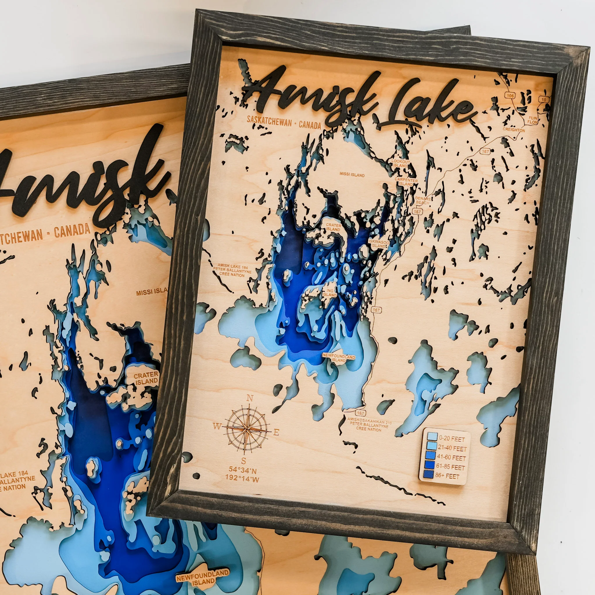 Amisk Lake 3D Wood Map