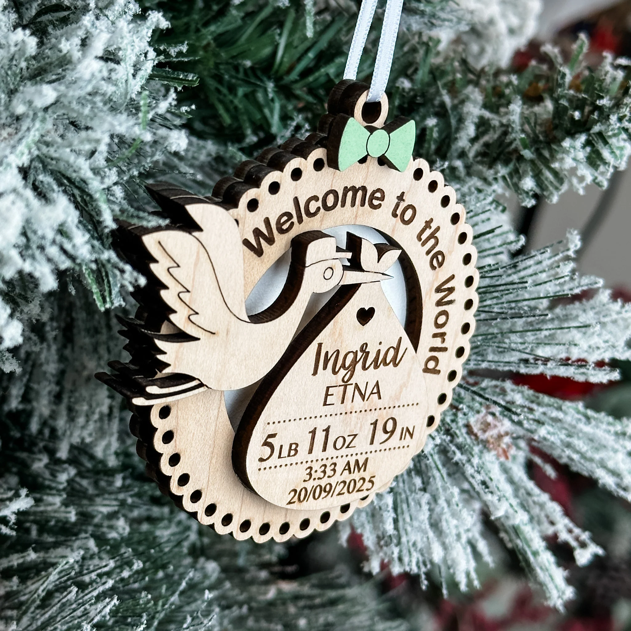 Baby Birth Stats Ornament - Image 2