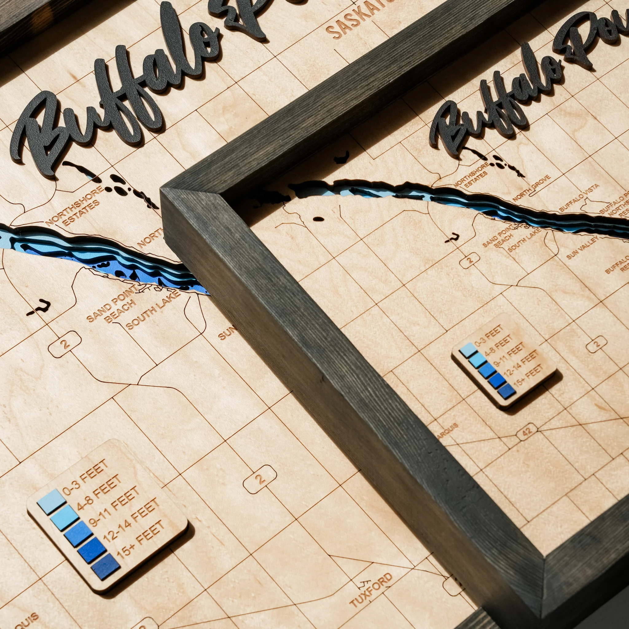Buffalo Pound Lake 3D Wood Map - Image 5