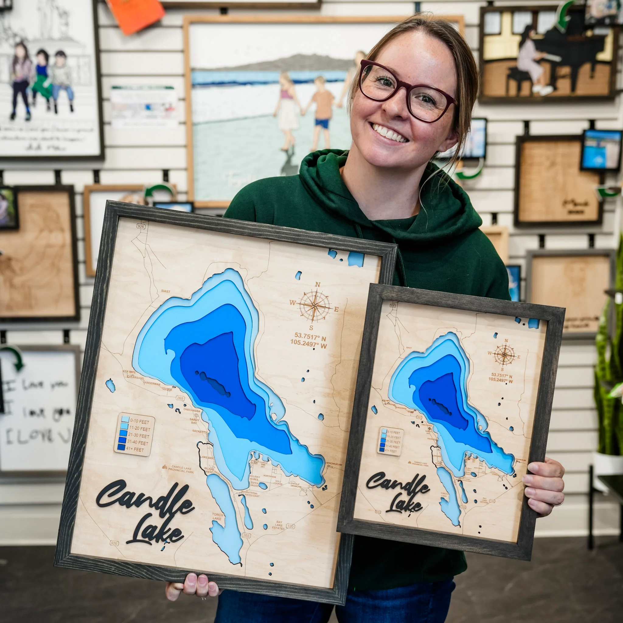 Candle Lake 3D Wood Map - Image 2
