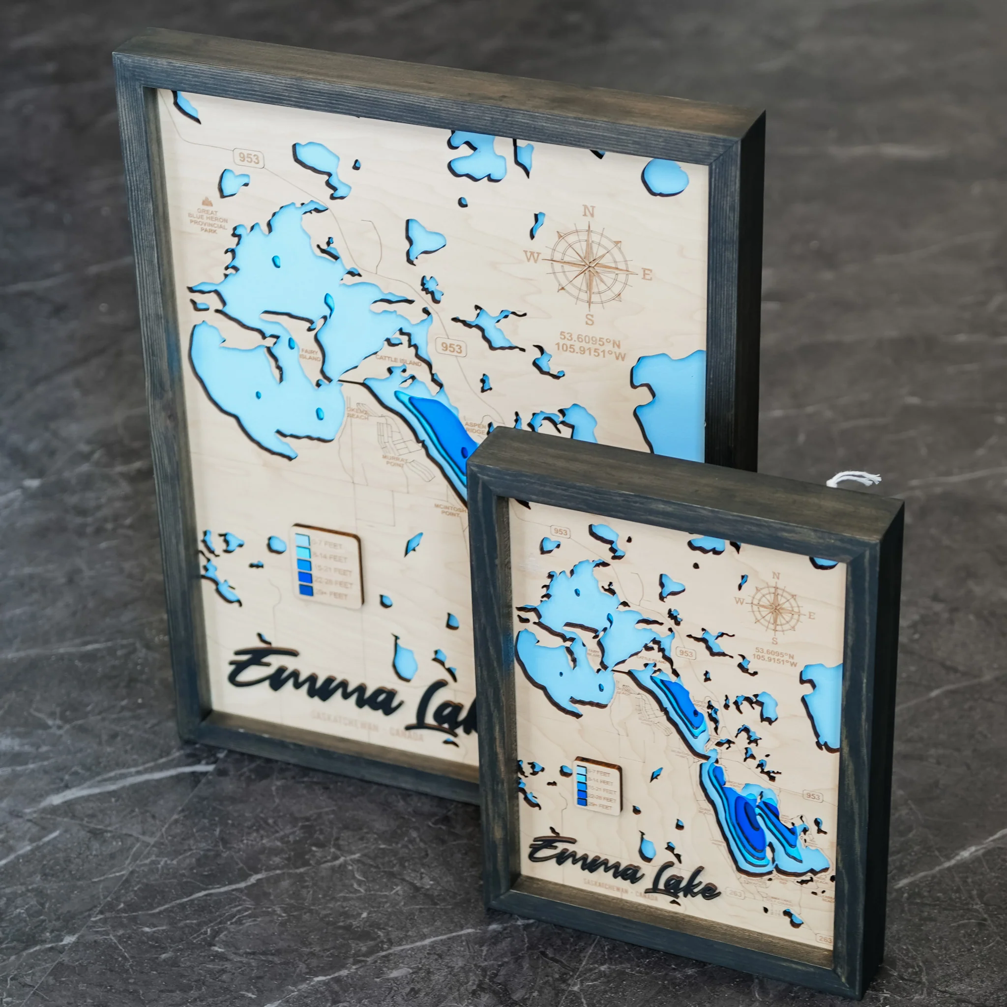 Emma Lake 3D Wood Map - Image 4