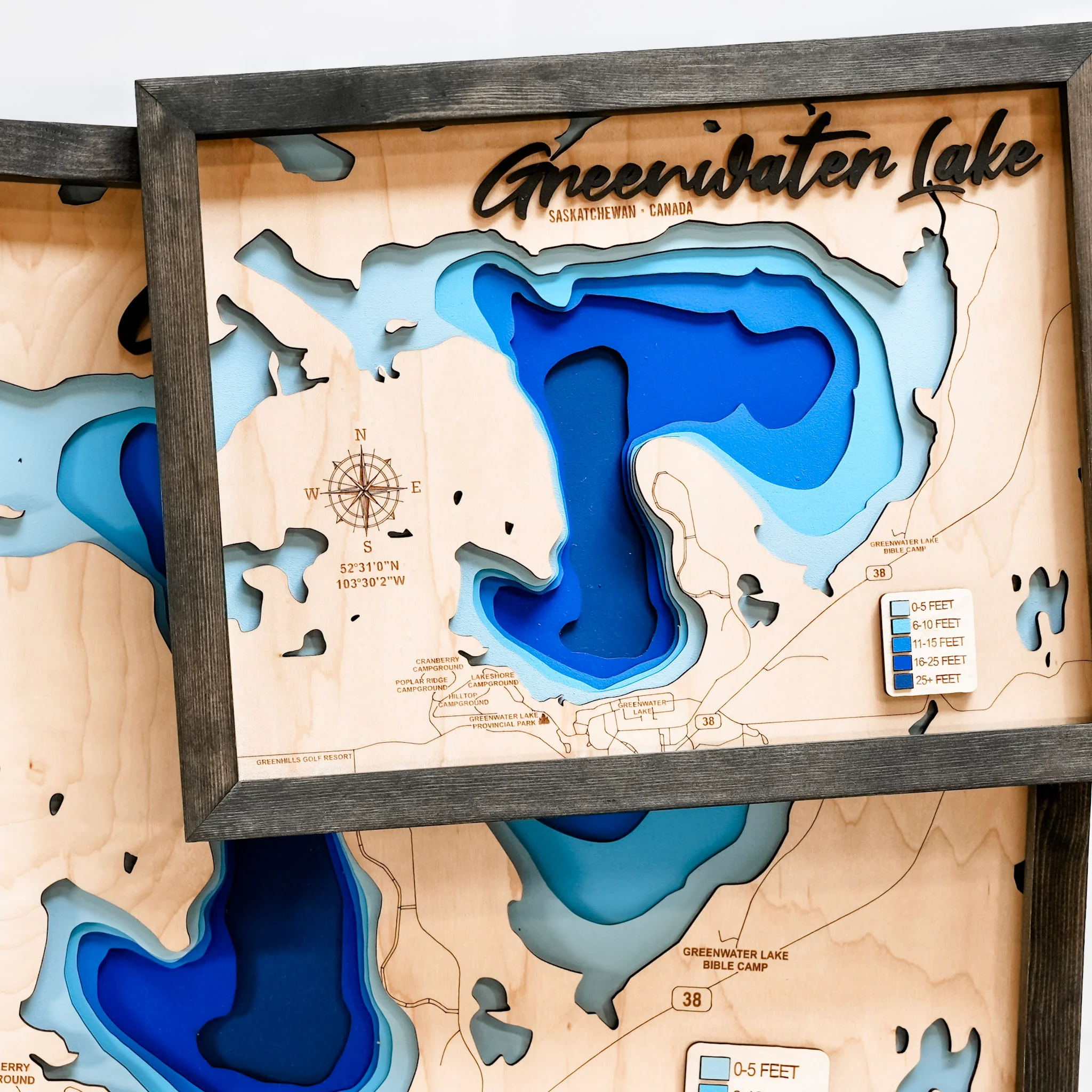 Greenwater Lake 3D Wood Map