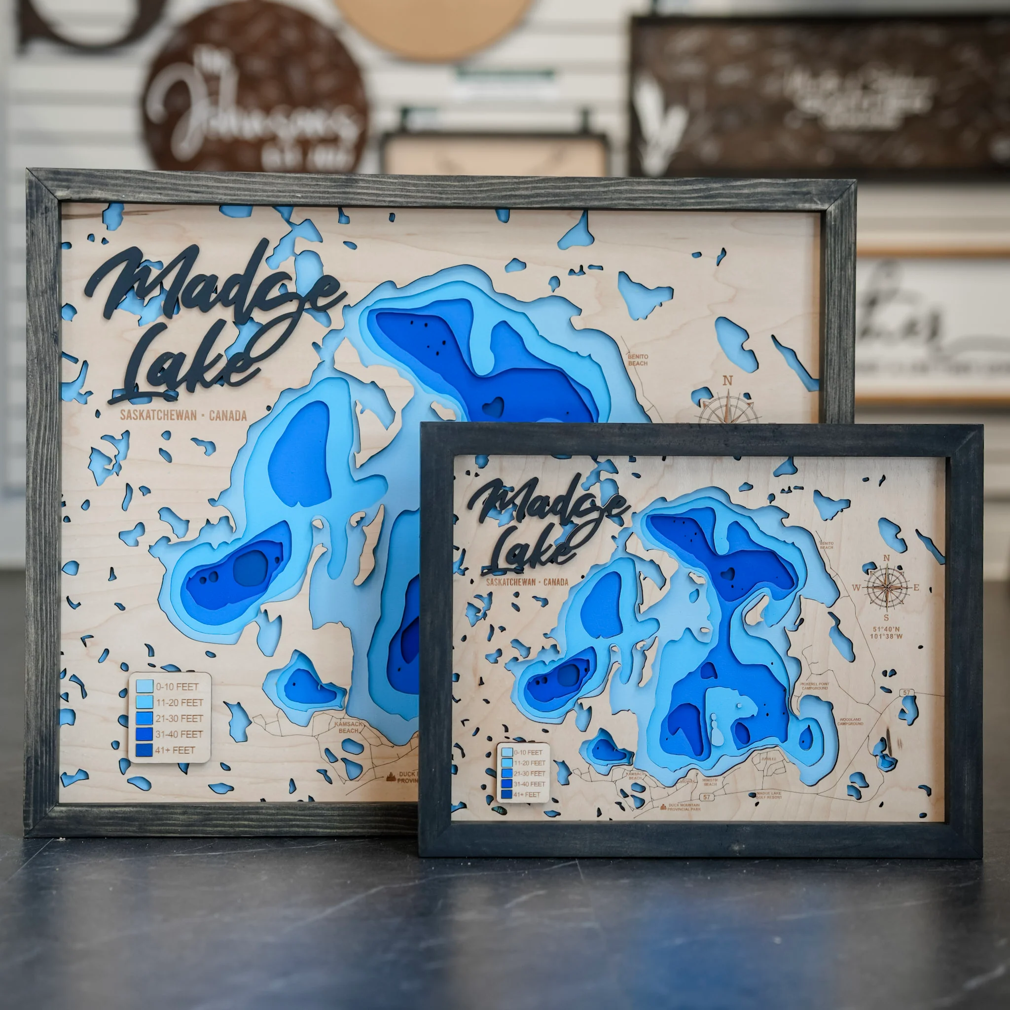Madge Lake 3D Wood Map - Image 5