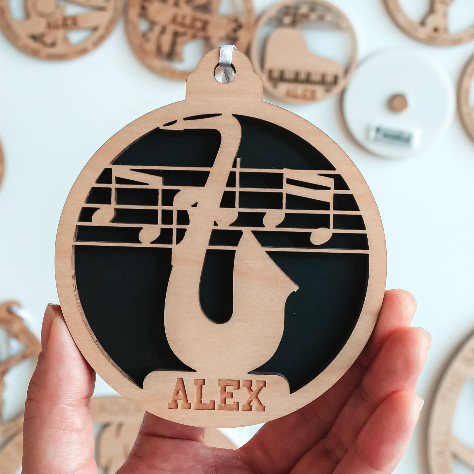 Personalized Instrument Ornaments (Piano, Guitar, and 13 Others) - Image 23