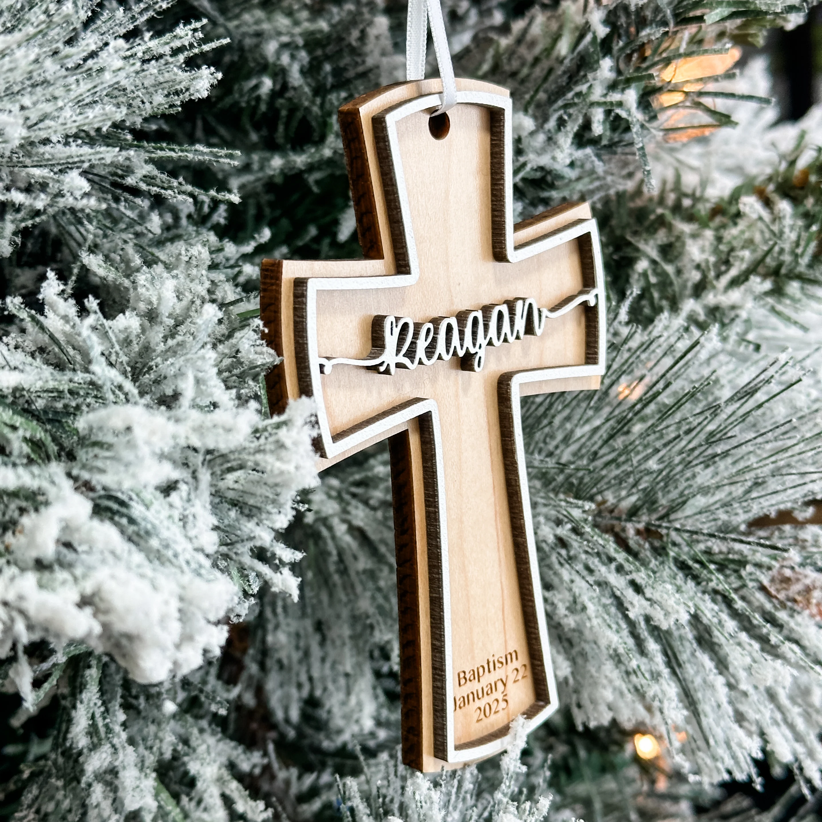 Personalized Cross Ornament - Image 3