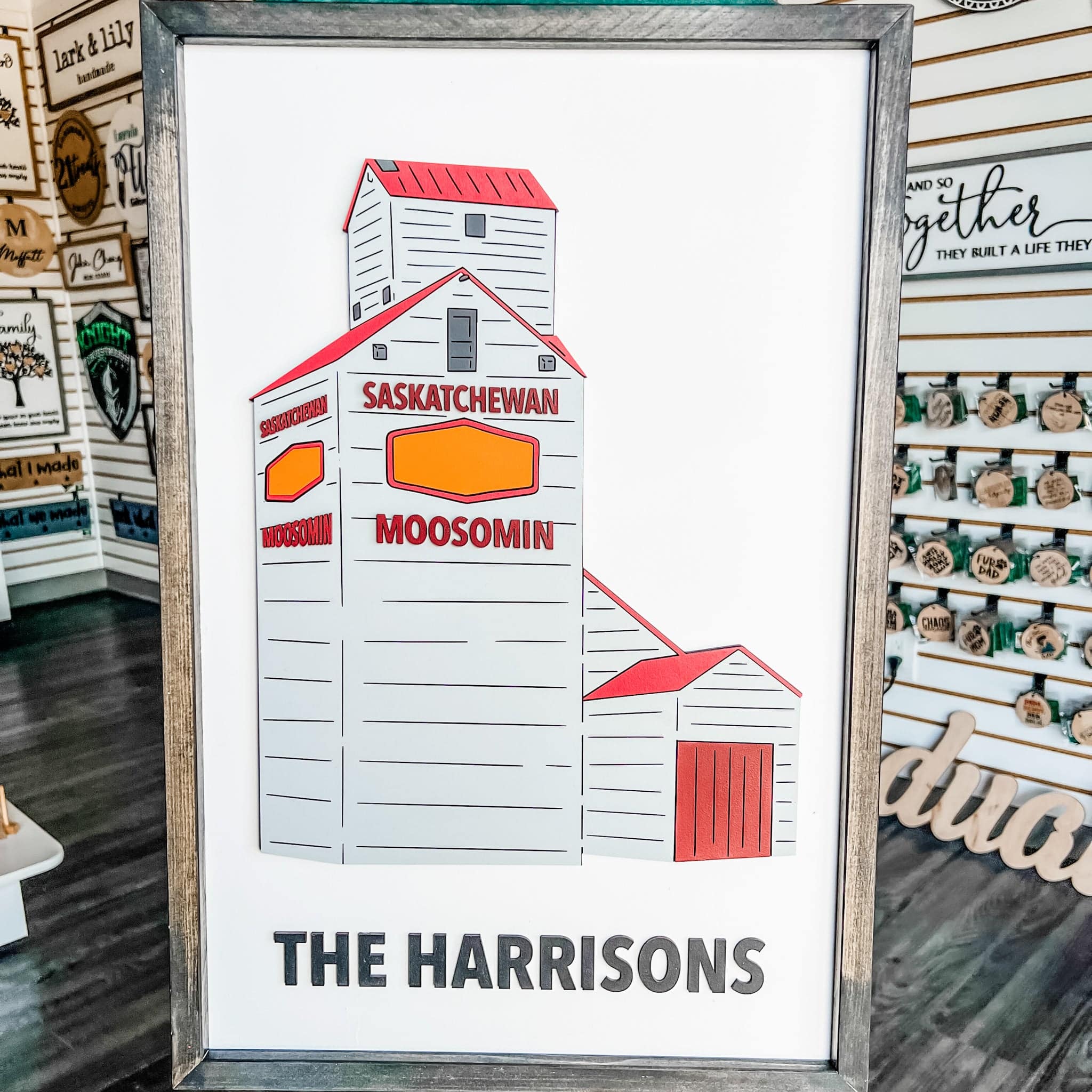 Personalized Grain Elevator Wood Name Sign - Image 2