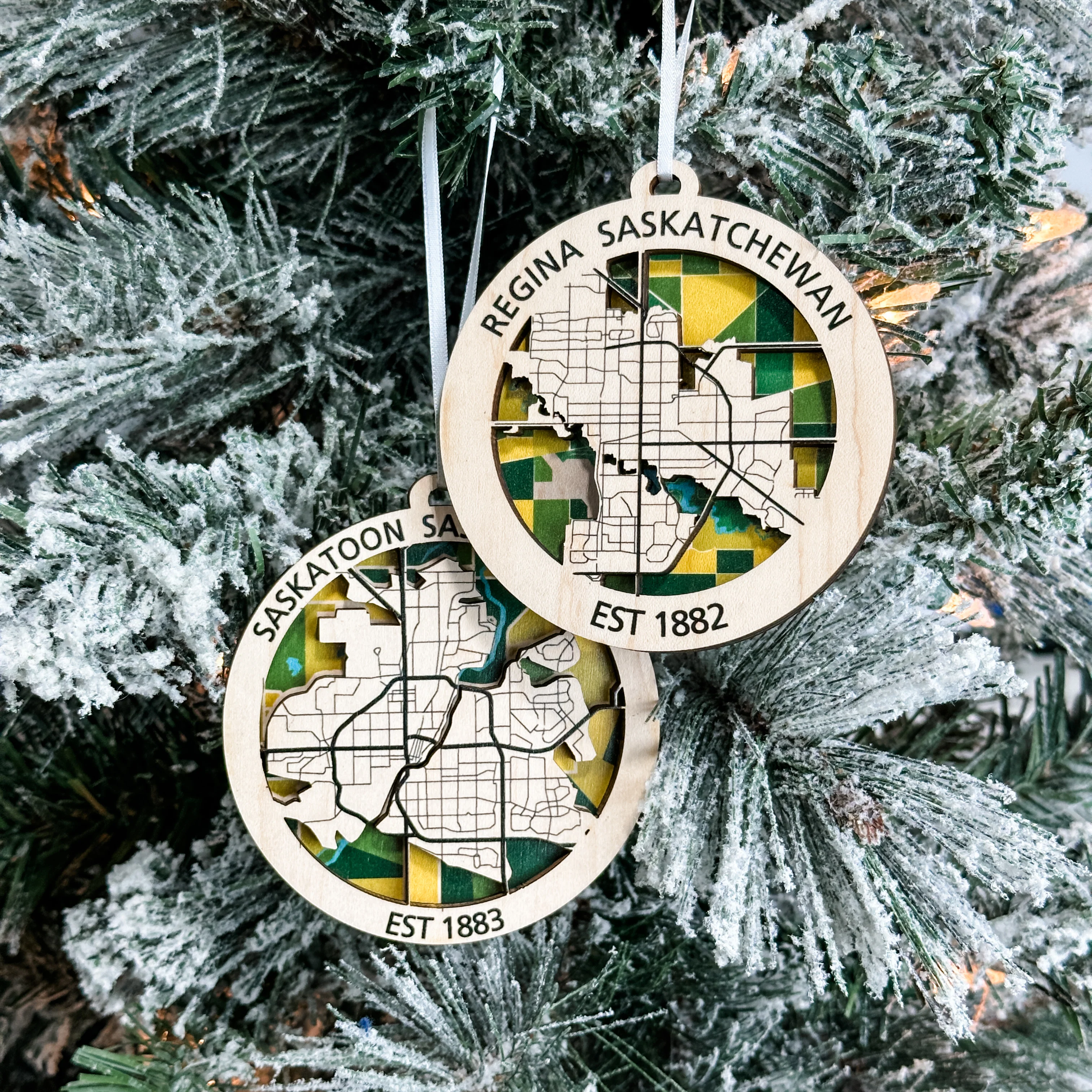 Prairie Cities Patchwork Ornaments