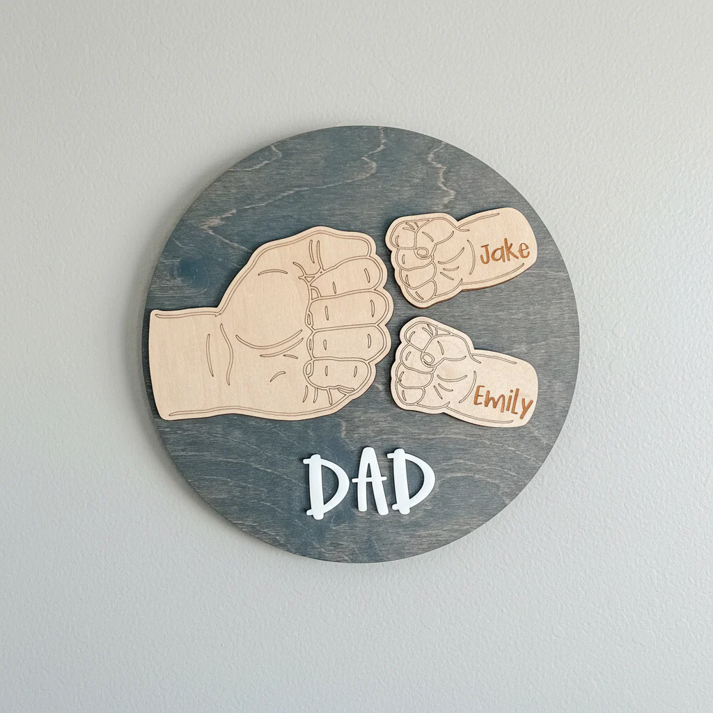 Dad Fist Bump Round Sign