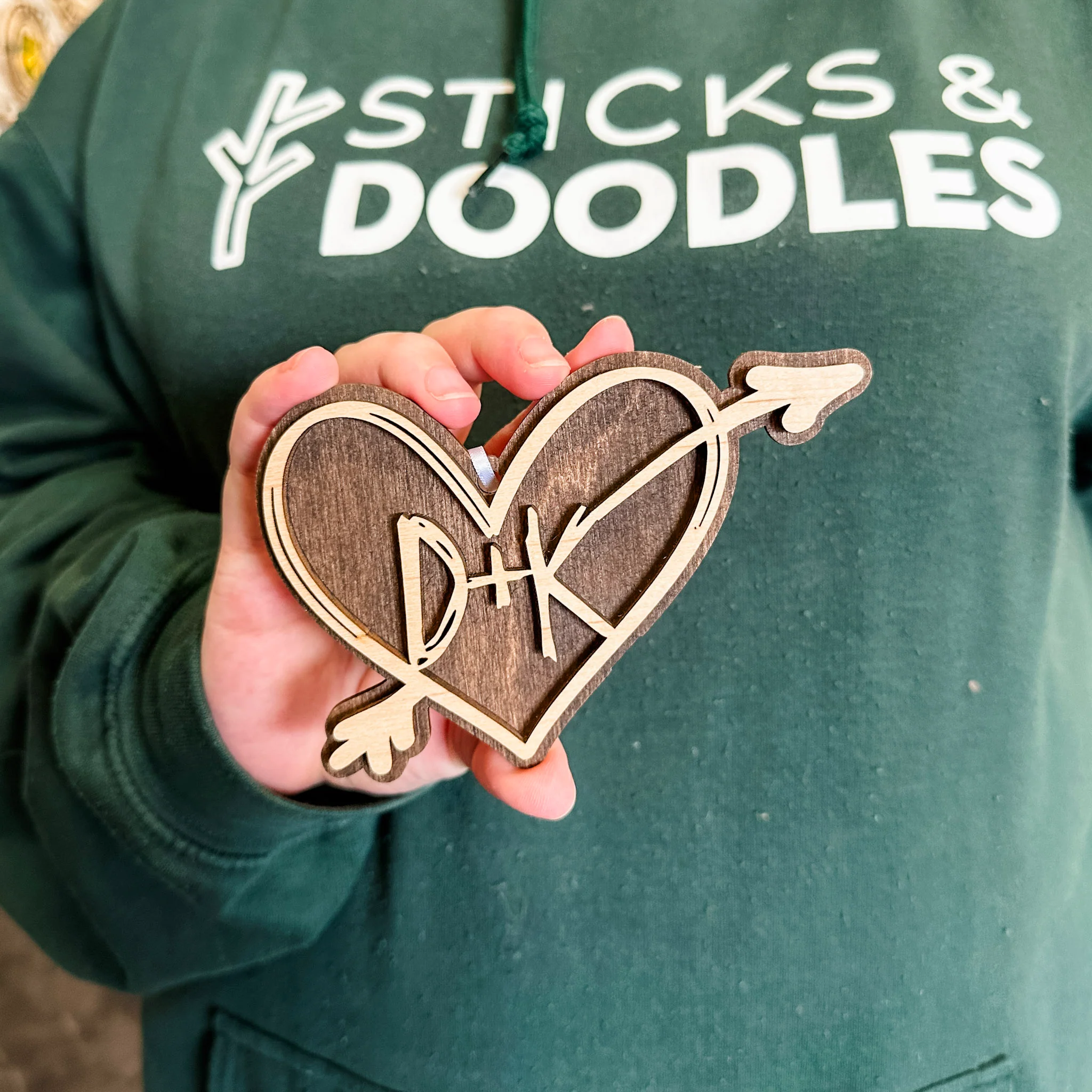 The Carved Heart • Personalized Wood Ornament • For Couples and Anniversaries - Image 4