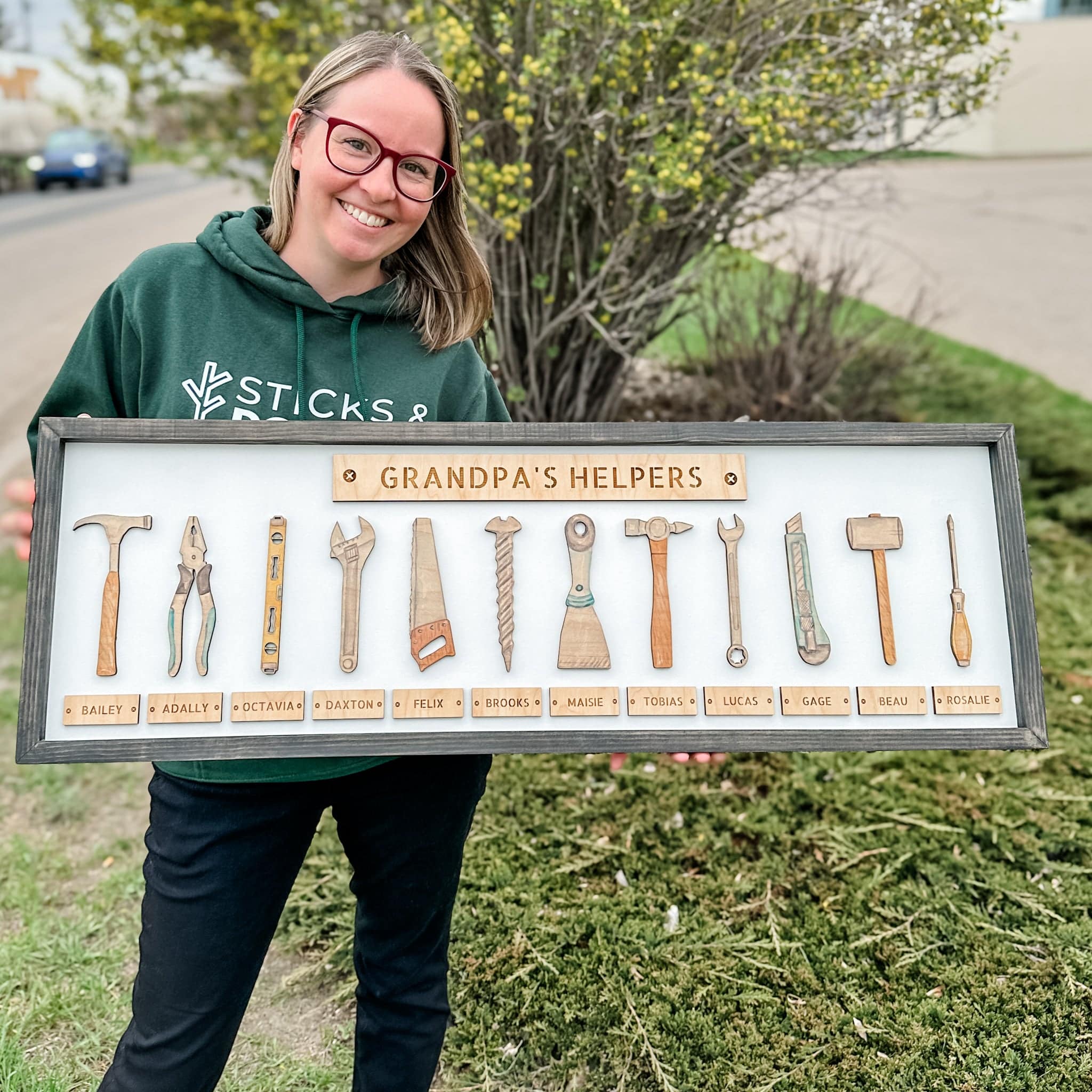Personalized Grandpa's Helpers Sign
