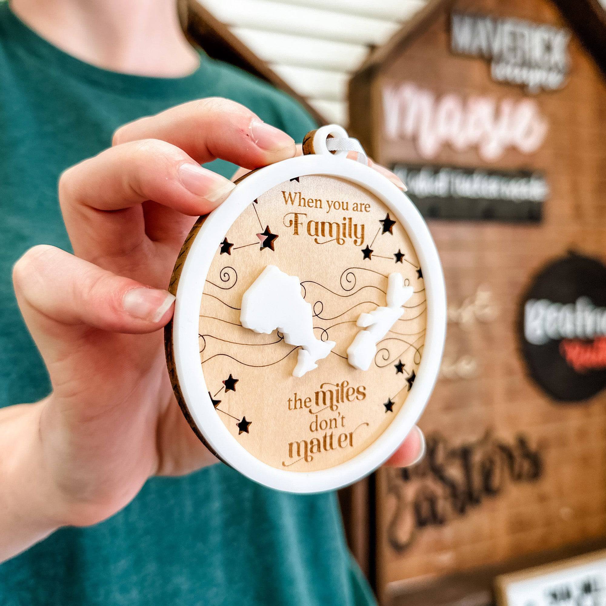 The Miles Don’t Matter • Personalized Ornament • For Family & Friends Who Live Far Apart - Image 3