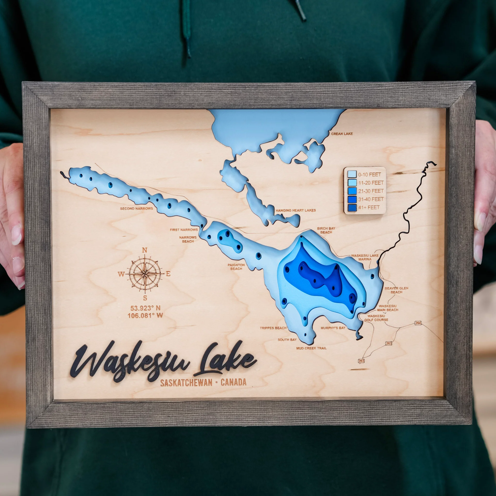 Waskesiu Lake 3D Wood Map - Image 6