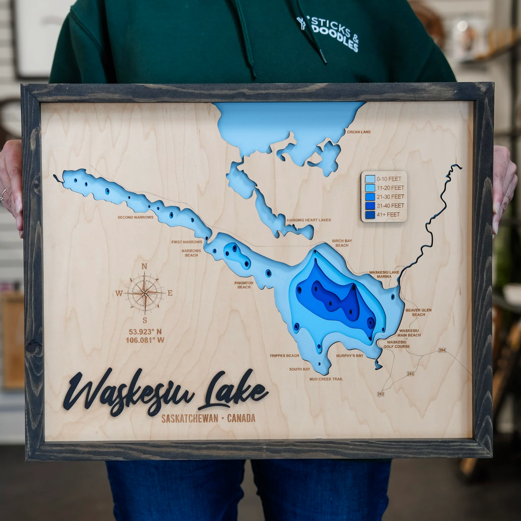 Waskesiu Lake 3D Wood Map - Image 8
