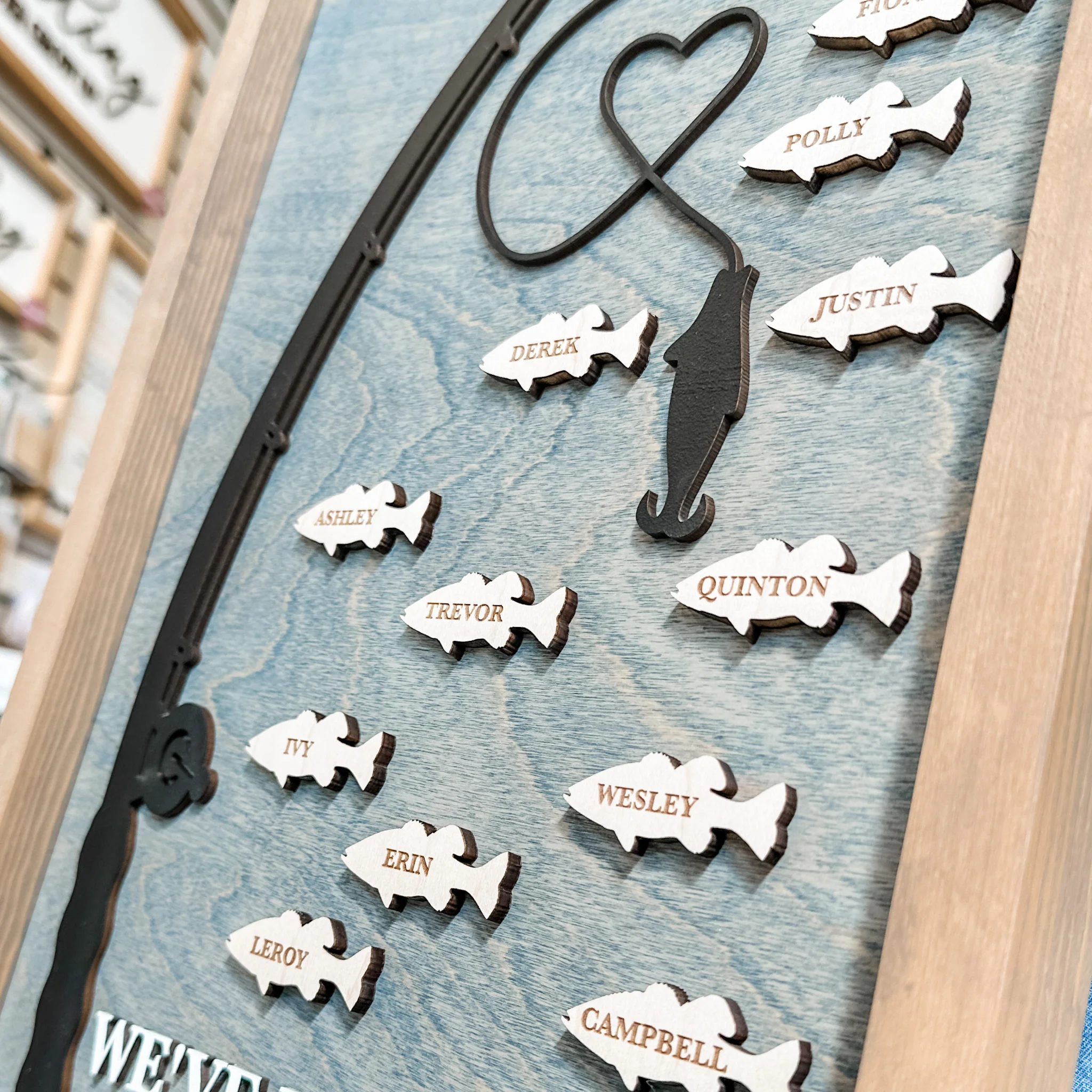 Personalized Hooked on Daddy Fishing Sign - Image 3