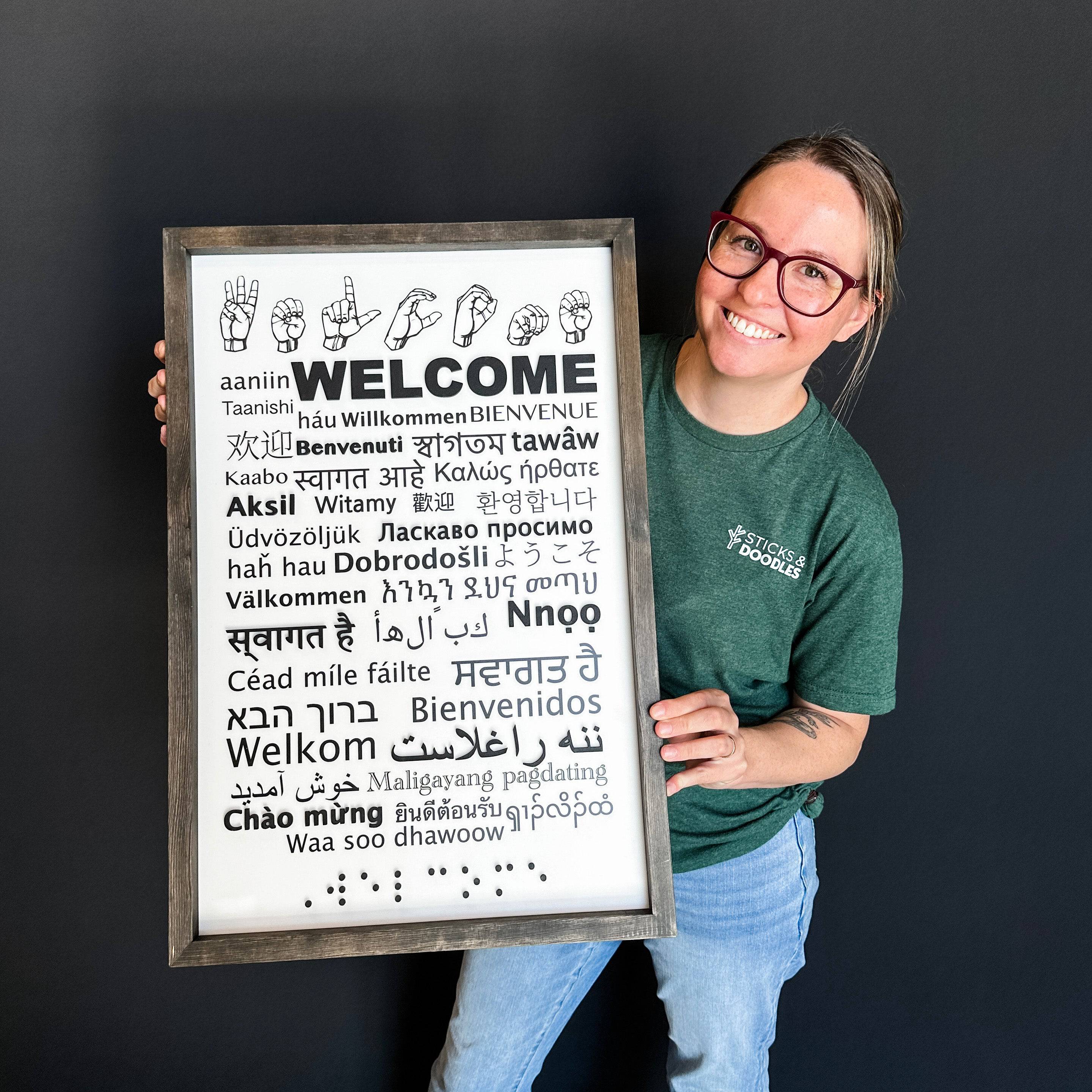 Welcome in 40 Languages Sign - Image 8